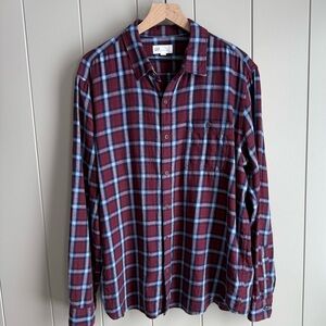 Gap Shirt Mens XL / TG Untucked Flannel Button Front Shirt Red Blue